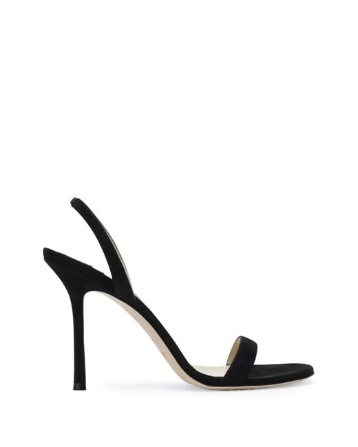 Jimmy Choo Black Jenn 100 Suede Slingback Sandals