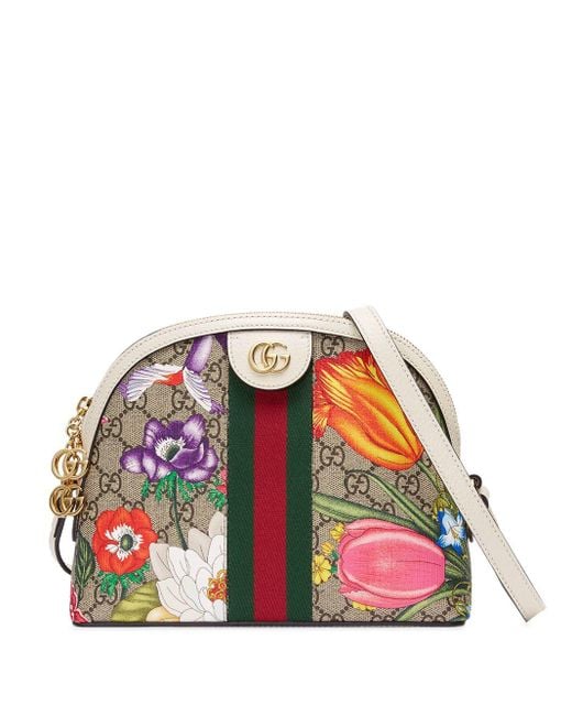 Gucci Ophidia Small GG Flora Canvas & Leather Shoulder Bag - Save 27% | Lyst