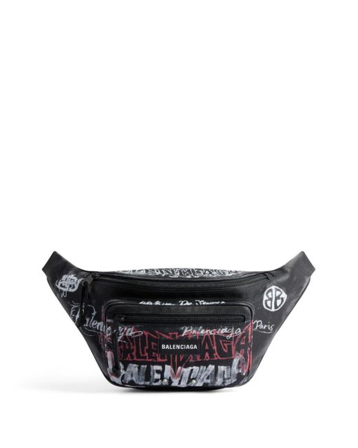Balenciaga Black Explorer Diy Metal Zipped Belt Bag for men