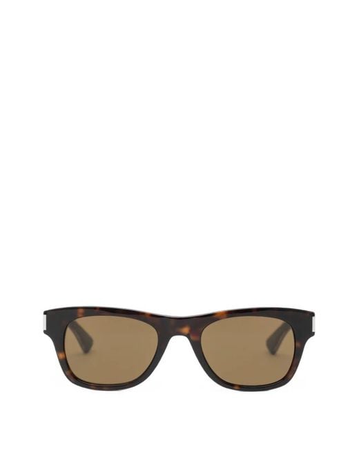 Saint Laurent Brown Sl 877 Rectangle-Frame Sunglasses