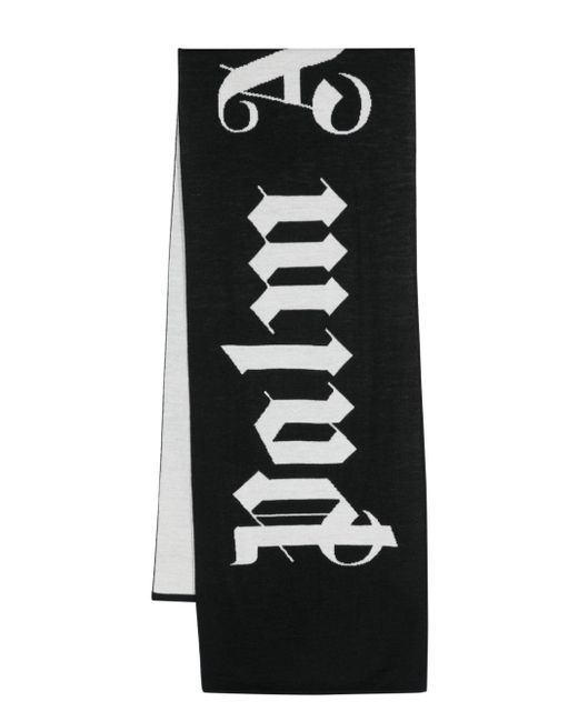 Palm Angels Schal mit Jacquard-Logo in Black für Herren