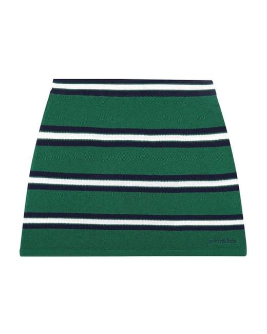 Sporty & Rich Green Striped Mini Skirt