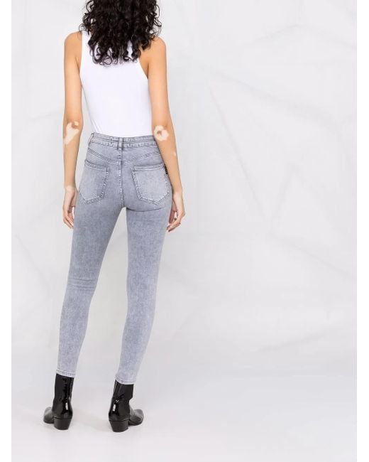 Philipp Plein Multicolor Skinny Cropped Faded Jeans