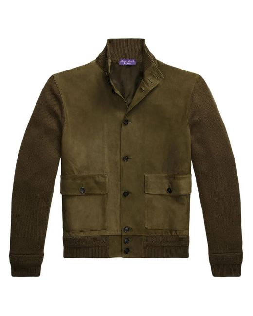 Ralph Lauren Green Suede Cardigan for men