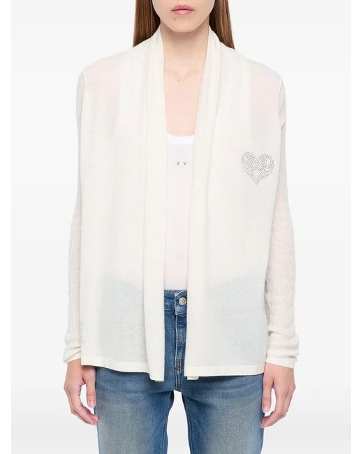 Zadig & Voltaire White Robyn Cashmere Cardigan