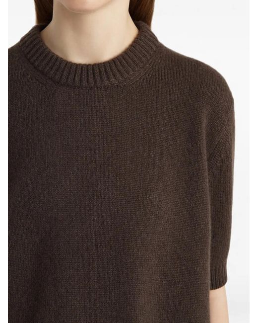 Khaite Brown Davin Short-Sleeve Top