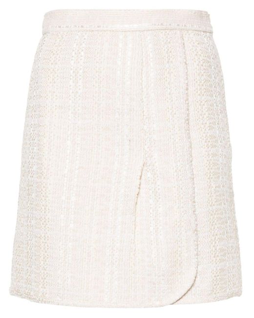 IRO White Cotton Blend Wrapped Skirt