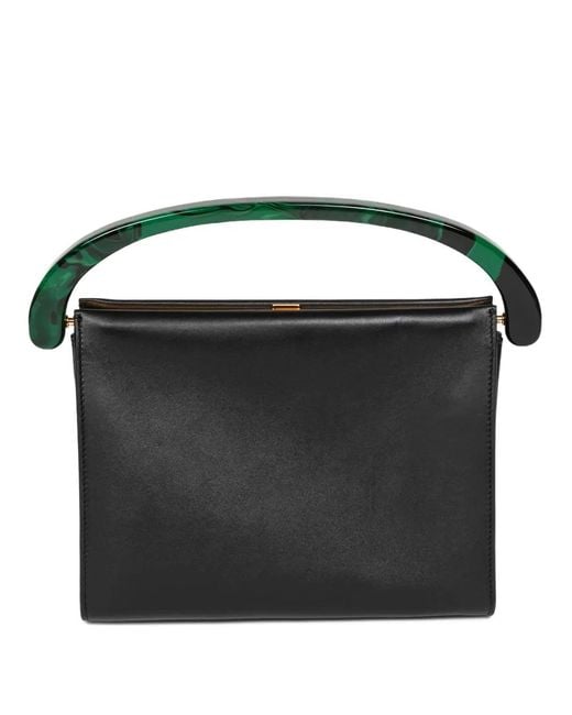 Dries Van Noten Black Medium Leather Tote Bag