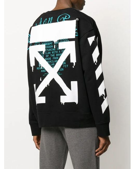 Off-White c/o Virgil Abloh Black Dripping Arrows Sweatshirt for men