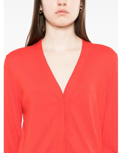 N.Peal Cashmere Red V-Neck Cardigan