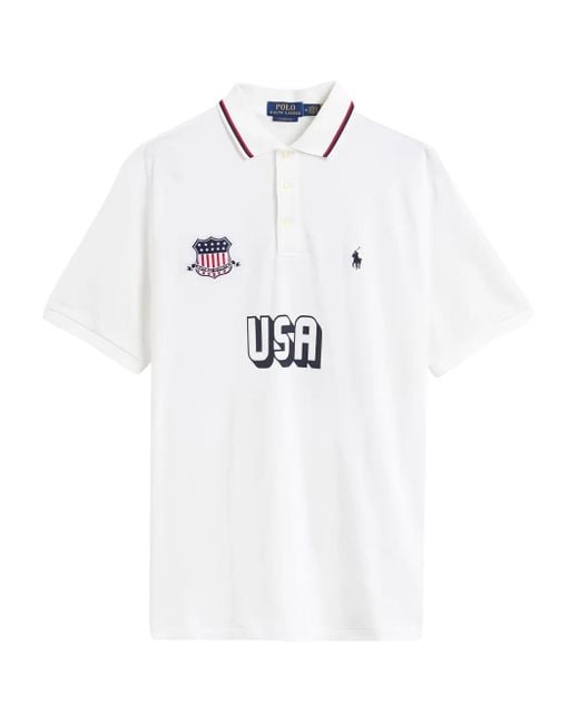 Polo Ralph Lauren メンズ ホワイト Usa 24 ポロシャツ 【公式通販】