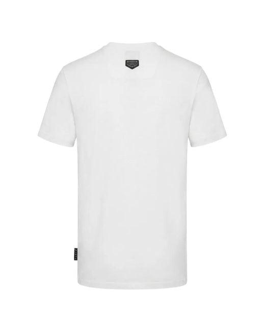 Philipp Plein White Jersey T-Shirt Skull Teddy Dollar for men