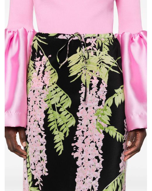 BERNADETTE Black Emily Floral-print Skirt
