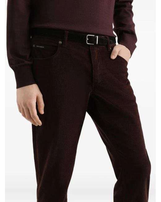 メンズ Dolce & Gabbana ベルベット パンツ Black