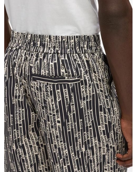 Karl Lagerfeld Gray All-Over Print Shorts for men