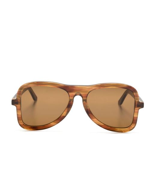 Séfr Brown Aster Pilot-frame Sunglasses for men