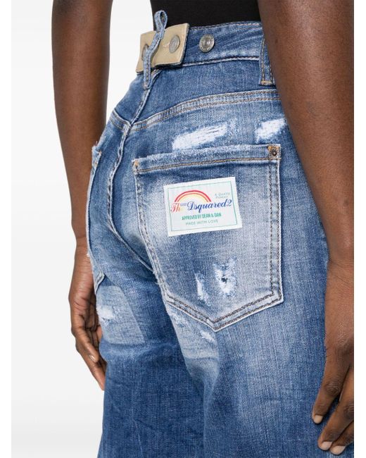 DSquared² Blue Halbhohe Tapered-Jeans