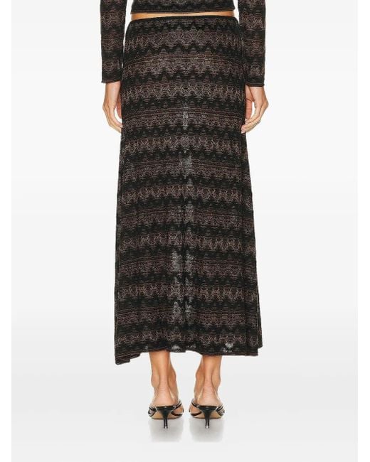 Christopher Esber Black Palais Knitted Midi Skirt