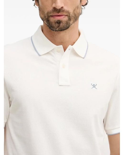 Hackett White Logo-Embroidery Polo Shirt for men
