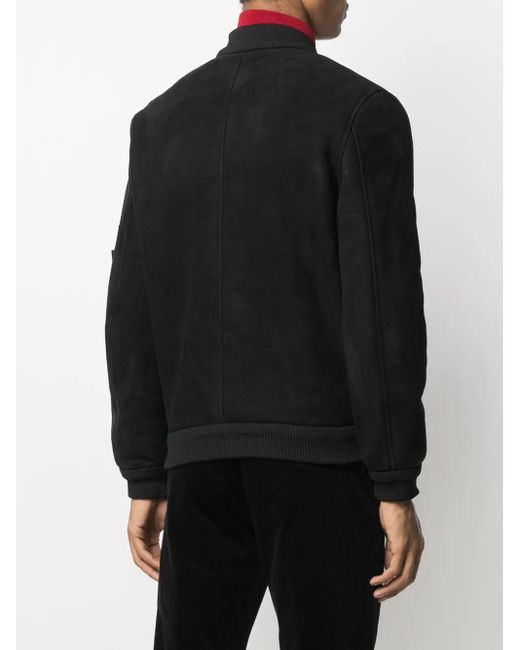 Liska Black Ribbed Trim Bomber Jacket for men