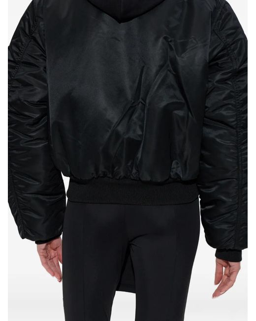 Vetements Black Hooded Bomber Jacket