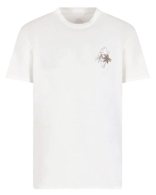 メンズ ARMANI EXCHANGE ロゴ Tシャツ White