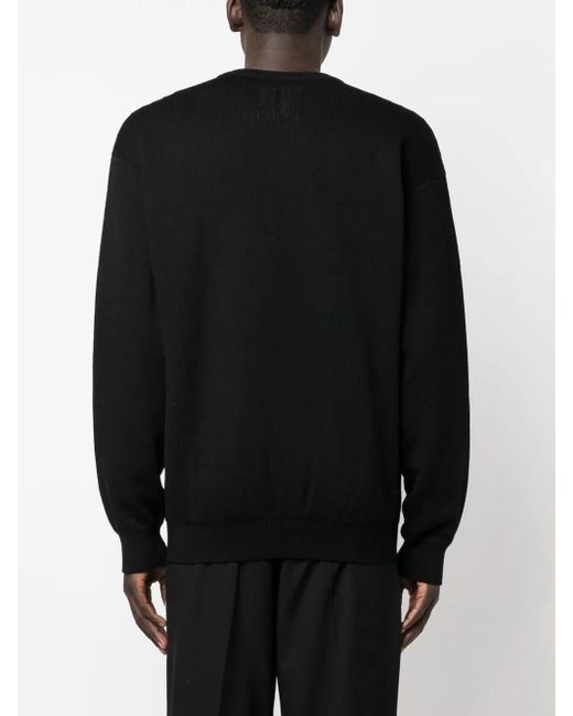 VTMNTS Black Logo-Print Knit Sweater for men