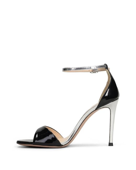Roberto Festa White Patent-Leather Vitis Sandals