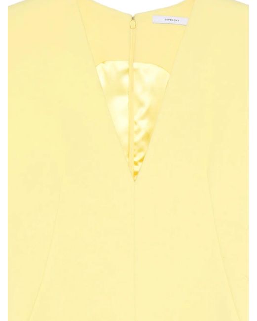 Givenchy Yellow Robe Fendue À Col V