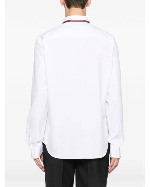 Gucci White Striped-Collar Shirt for men