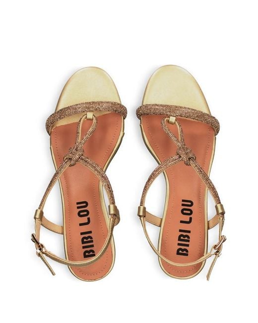 Bibi Lou Natural Crystal-Embellished Sandals