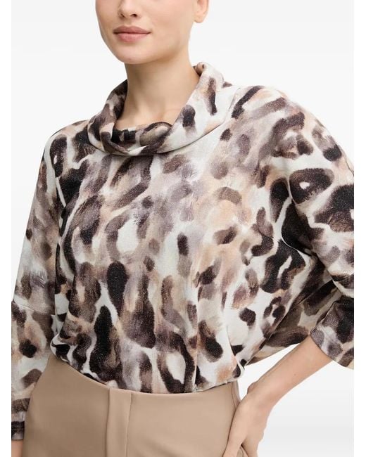 Joseph Ribkoff Natural Long-Sleeve Buttoned Top