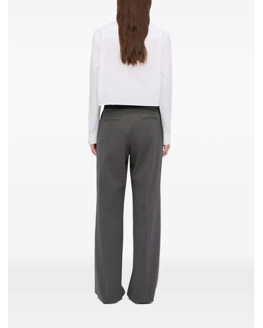 Pantalon Ample À Taille À Logo MSGM en coloris Gray
