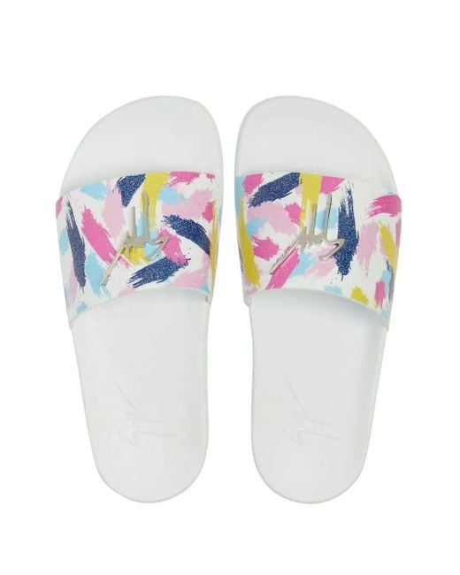 Giuseppe Zanotti White Brett Slides