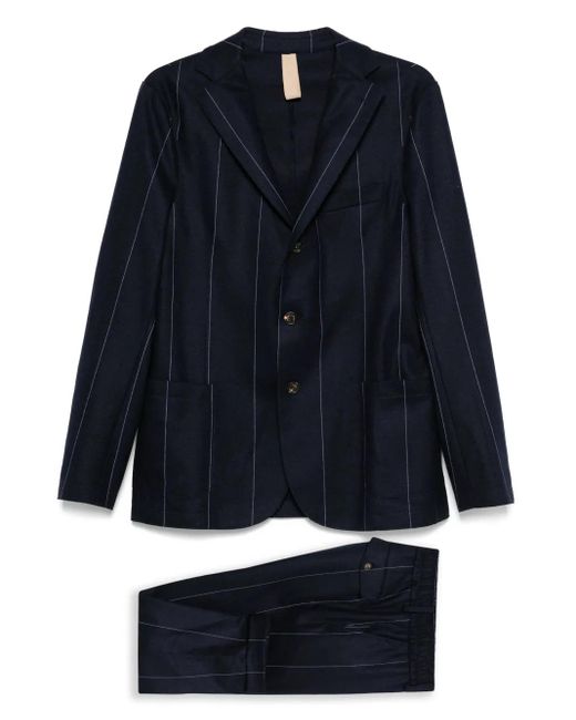 Blazer Monopetto A Righe di Eleventy in Blue da Uomo