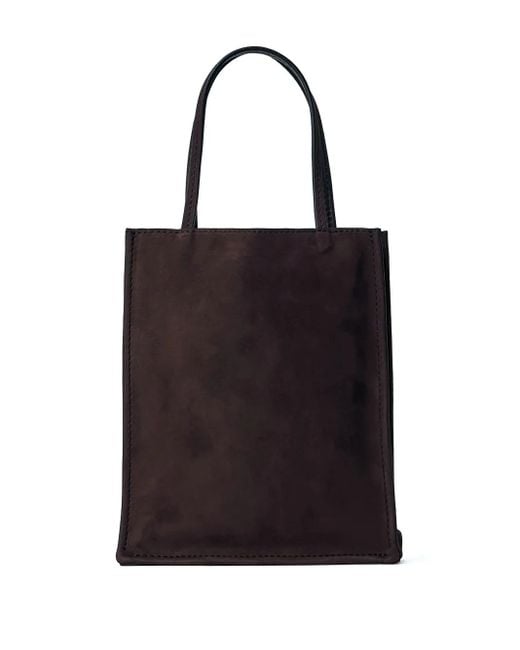The Row Black Small To Go Suede Tote Bag