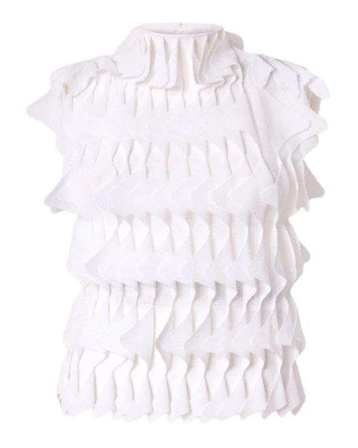 Missoni ラッフル ノースリーブ ブラウス White