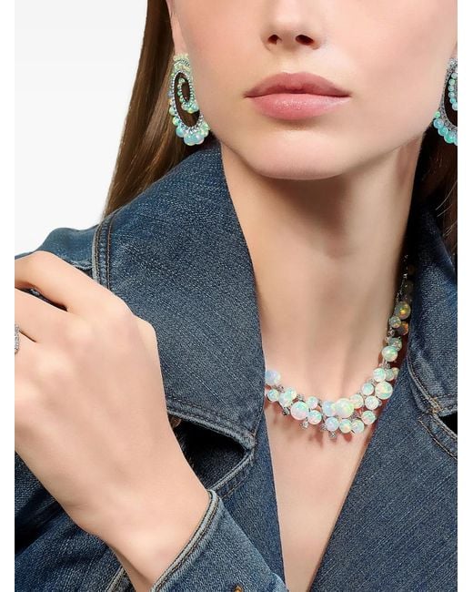 Anabela Chan White Constellation Diamond And Opal Necklace