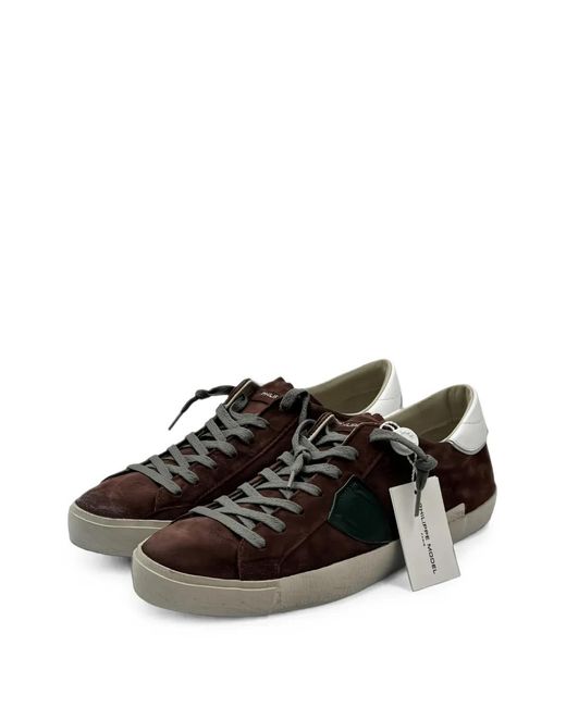 Philippe Model Brown Prlu.Xs25 Logo-Patch Sneakers for men