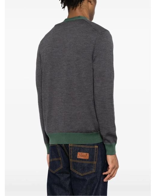 Maison Kitsuné Gray Bold Fox Head Patch Cardigan for men