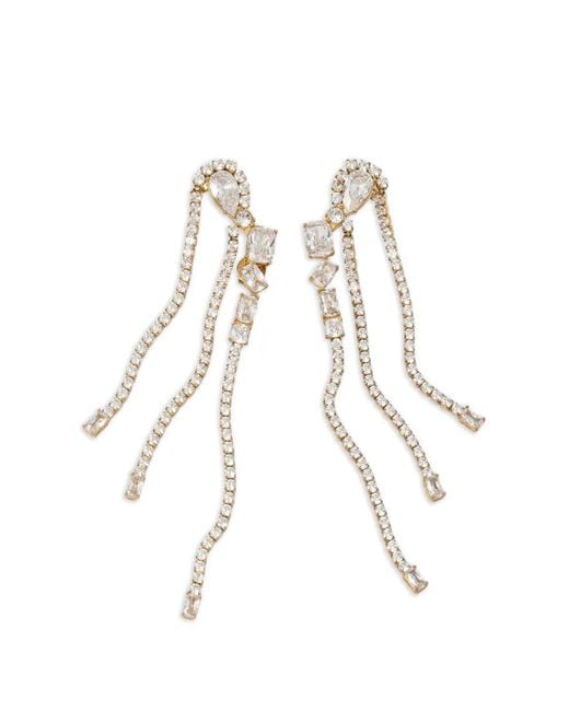 Guess White Boucles D'Oreilles Serties De Cristaux