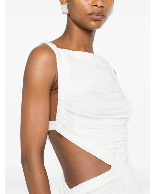 Christopher Esber White Theia Ruched Cutout Dress