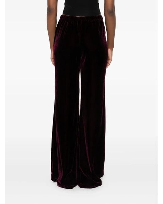 Forte_forte Black Plain Velvet Flare Pants