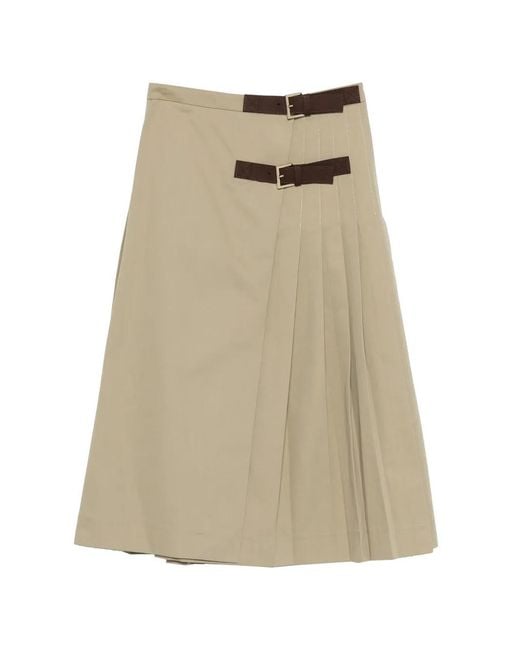 Semicouture Natural Midi Skirt