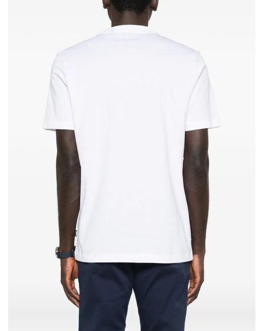 Boss White Logo-Detail T-Shirt for men