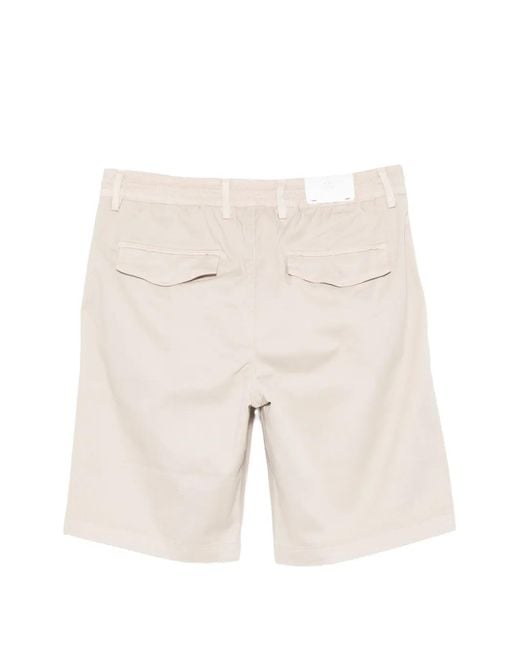 Eleventy White Drawstring Pleated-Front Shorts for men