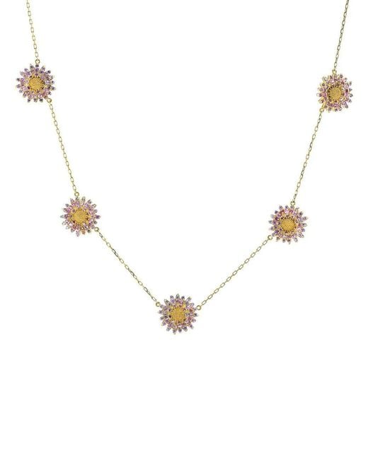 Tanya Farah Metallic 18K Daisy Sapphire Necklace