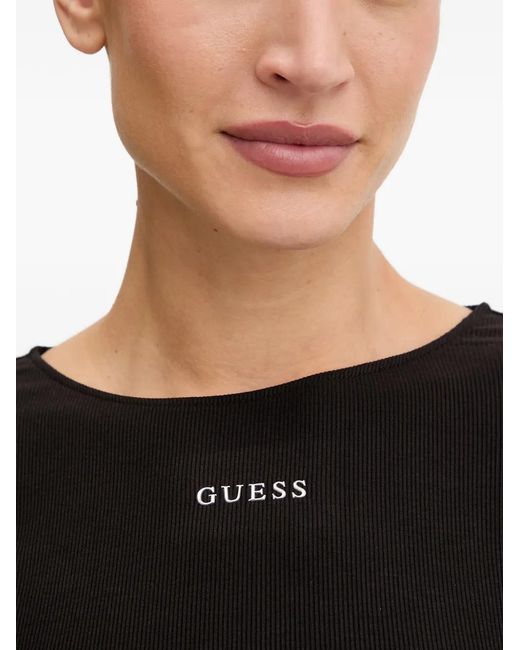 Guess Black Logo-Print T-Shirt