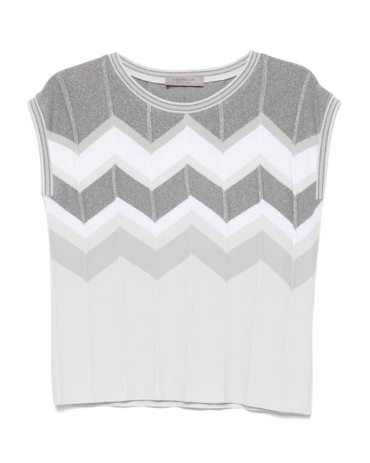 D.exterior Gray Chevron-Knit Vest