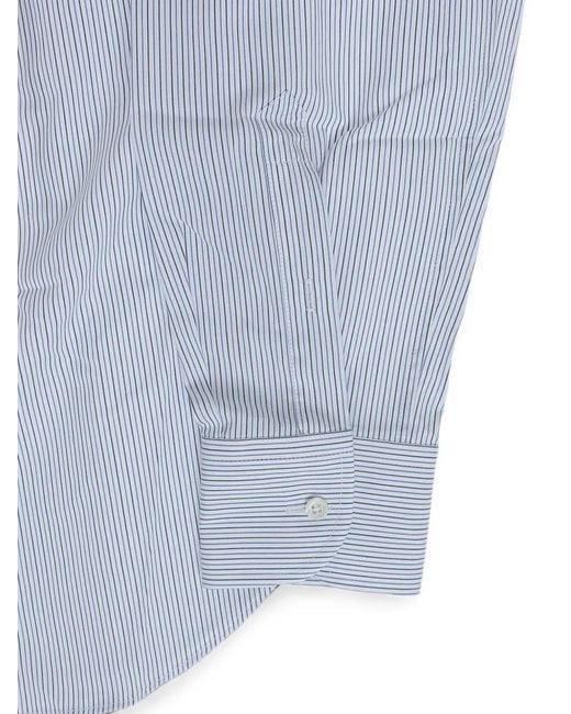 Corneliani Blue Striped Cotton Shirt for men